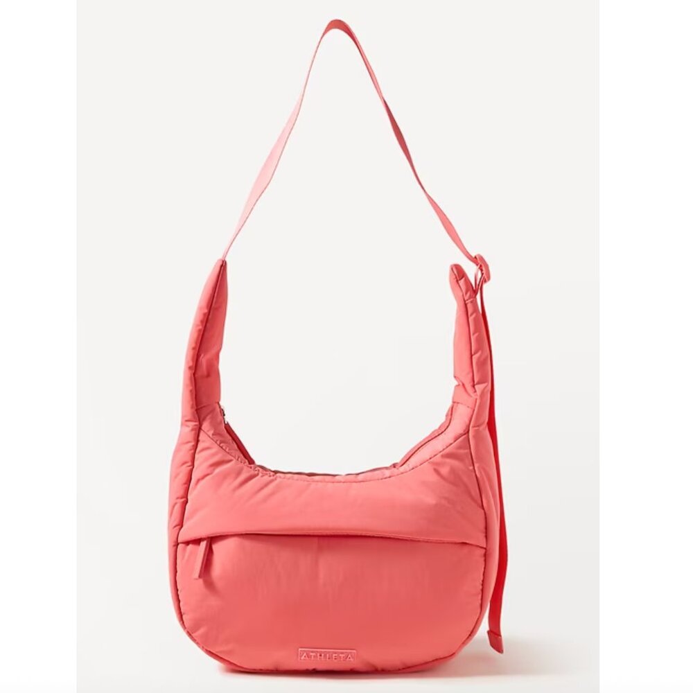 ATHLETA All About Small Crossbody Hobo Coral Puffer Bag NWT - Picture 6 of 7